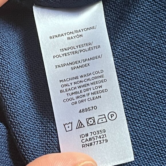 Ann Taylor Cobalt Blue Short Sleeve Knit T-Shit - Picture 7 of 9